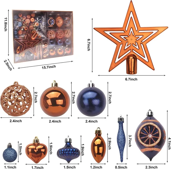 70Pcs Christmas Ornaments With Heart Blue, Silver, & White 6 70Pcs Christmas Ornaments With Heart Blue, Silver, & White - Image 4