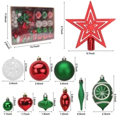 70pcs Red White And Green Christmas Ornaments -Christmas Decorations Store 70Pcs Christmas Ornaments with Heart Red Green amp White 2 result 600x600 1