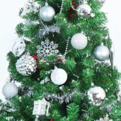 71pcs White And Silver Christmas Tree Ornaments