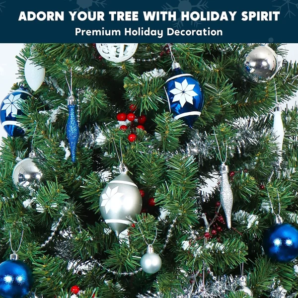 70pcs Blue Silver & White Christmas Ornament Set 5 70pcs Blue Silver & White Christmas Ornament Set - Image 3