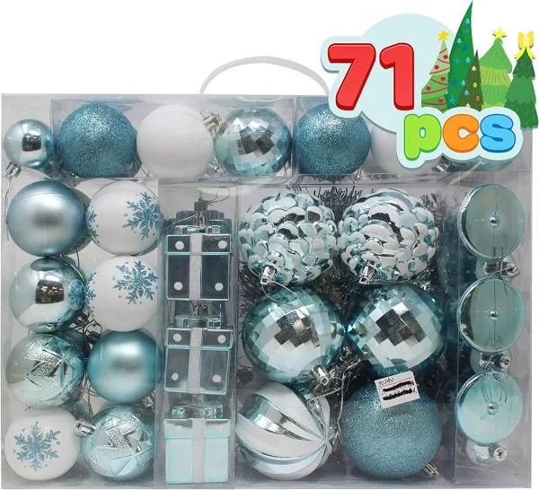71pcs Blue And White Assorted Christmas Ornaments 4 71pcs Blue And White Assorted Christmas Ornaments - Image 2