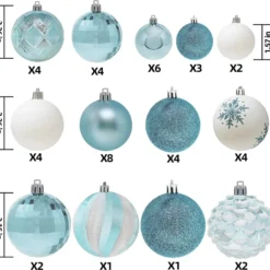 71pcs Blue And White Assorted Christmas Ornaments 12 71pcs Blue And White Assorted Christmas Ornaments -Christmas Decorations Store 71 Pcs Assorted Ornaments Blue and White 5 result 600x579 1