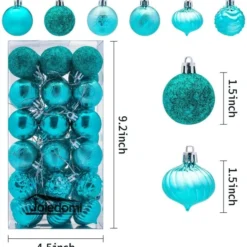 36Pcs Teal Christmas Ball Ornaments 1.57in -Christmas Decorations Store 7163uYxQ5ZL. AC SL1200 600x632 1