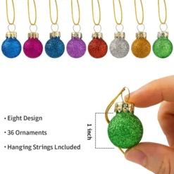 36pcs Mini Glitter Christmas Ball Ornaments -Christmas Decorations Store 71PFUZ5Jy L. AC SL1200 600x600 1