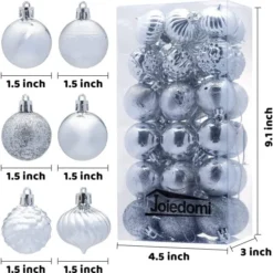 36pcs Silver Christmas Balls Shatterproof 1.57in -Christmas Decorations Store 71SoQdfFXiL. AC SL1200 600x605 1