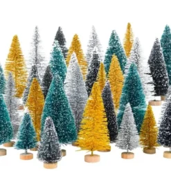 32pcs Snow Frost Mini Artificial Christmas Tree