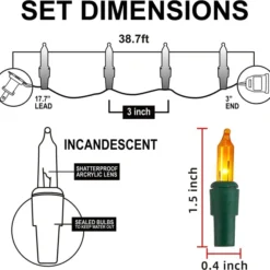 2x150 LED Multicolor Christmas Green Wire String Lights 38.7ft -Christmas Decorations Store 77.4 FT 300 Count Christmas Multicolor Green Wire String Lights 4 result 600x574 1