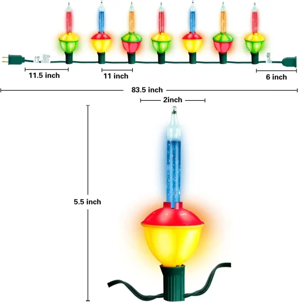 7 LED Multicolor Christmas Bubble String Lights 7ft 6 7 LED Multicolor Christmas Bubble String Lights 7ft - Image 4