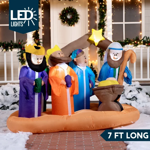 7ft Christmas Inflatable Nativity Scene Decoration 4 7ft Christmas Inflatable Nativity Scene Decoration - Image 2
