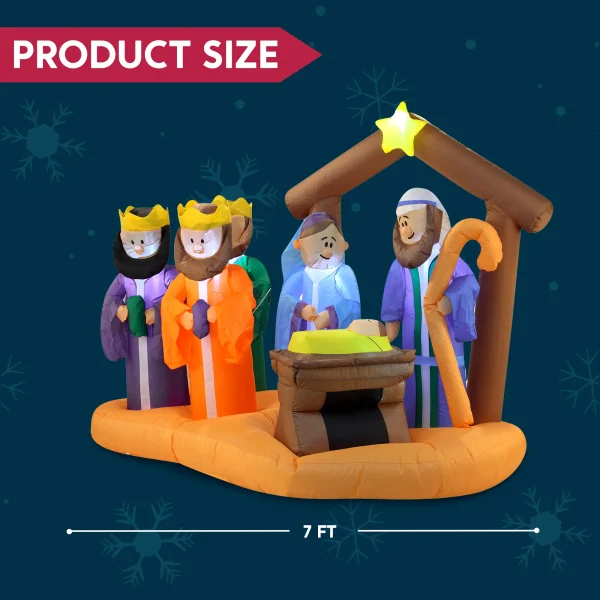 7ft Christmas Inflatable Nativity Scene Decoration 7 7ft Christmas Inflatable Nativity Scene Decoration - Image 5