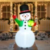 7ft LED Blow Up Snowman With Present Gift -Christmas Decorations Store 7ft LED Blow Up Snowman With Present Gift 1 600x600 1
