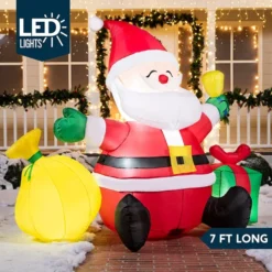 7ft LED Christmas Decoration Inflatable Santa Claus -Christmas Decorations Store 7ft LED Christmas Decoration Inflatable Santa Claus 7 600x600 1