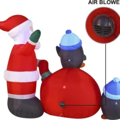 7ft Large Penguins With Santa Inflatable 11 7ft Large Penguins With Santa Inflatable -Christmas Decorations Store 7ft Large Penguins with Santa Inflatable 2 600x539 1