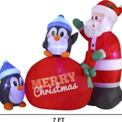 7ft Large Penguins With Santa Inflatable 13 7ft Large Penguins With Santa Inflatable -Christmas Decorations Store 7ft Large Penguins with Santa Inflatable 5 600x574 1