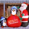 7ft Large Penguins With Santa Inflatable 1 7ft Large Penguins With Santa Inflatable -Christmas Decorations Store 7ft Large Penguins with Santa Inflatable 6 600x600 1