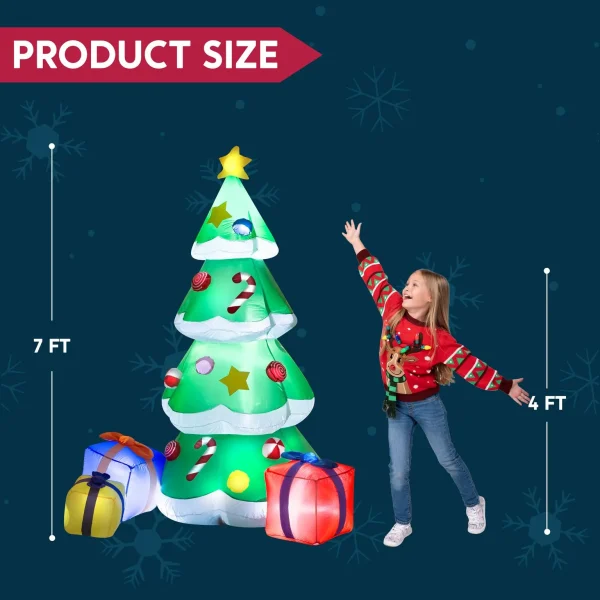 7ft Tall LED Inflatable Christmas Tree With 3 Wrapped Gifts 7 7ft Tall LED Inflatable Christmas Tree With 3 Wrapped Gifts - Image 5