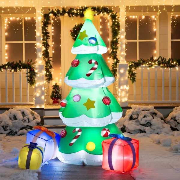 7ft Tall LED Inflatable Christmas Tree With 3 Wrapped Gifts 6 7ft Tall LED Inflatable Christmas Tree With 3 Wrapped Gifts - Image 4