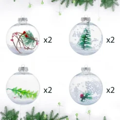 8pcs Snow Filling Clear Plastic Christmas Ornaments -Christmas Decorations Store 8 Pcs Snow Filling Ornaments 3 result 600x600 1