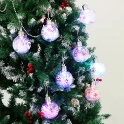 8pcs Plastic Light Up Christmas Ball Ornaments 3.15in -Christmas Decorations Store 8 PcsLighted Holopaper Filling Ornaments with Cartoon Design 3 5 result 600x600 1