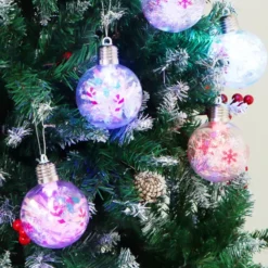 8pcs Plastic Light Up Christmas Ball Ornaments 3.15in -Christmas Decorations Store 8 PcsLighted Holopaper Filling Ornaments with Cartoon Design 3 6 result 600x600 1