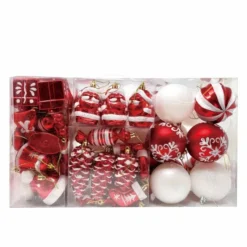 81pcs Red And White Christmas Ball Ornaments