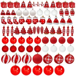 81pcs Red And White Christmas Ball Ornaments -Christmas Decorations Store 81 Pcs Assorted Shape Christmas Ornaments RedampWhite 3 result 600x600 1