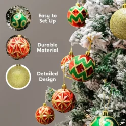 24pcs Red Green And Gold Christmas Ball Ornaments -Christmas Decorations Store 818hJYAi SL. AC SL1500 结果 600x600 1