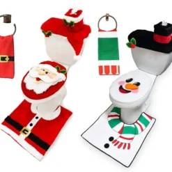 Christmas Decorations Store 34 10pcs Santa And Snowman Themes Bathroom Decoration