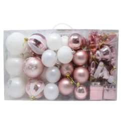 81pcs Rosegold & White Christmas Ornaments Balls