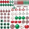76pcs Red And Green Christmas Ornaments
