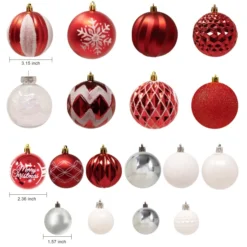 87pcs Red And White Christmas Ornaments 9 87pcs Red And White Christmas Ornaments -Christmas Decorations Store 87Pcs Assorted Red amp White Christmas Ornaments Set with Pine Corn 3 result scaled 600x600 1