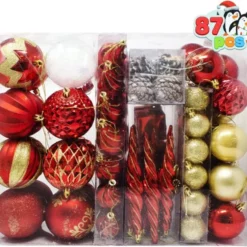 87pcs White And Baby Blue Christmas Ball Ornaments -Christmas Decorations Store 87ct Assorted Red amp White Christmas Ornaments Set with Pine Corn 4 result 600x553 1