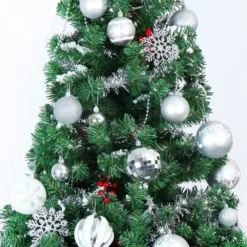 88pcs Christmas Ball White And Silver Ornaments -Christmas Decorations Store 88 Pcs Assorted Shatterproof Silver amp White Christmas Ornaments 6 result 600x600 1