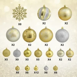 88pcs Gold And Silver Christmas Tree Ball Ornaments -Christmas Decorations Store 88 Pcs Gold amp Silver Christmas Ornaments 3 result 600x600 1
