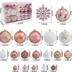88pcs White And Rose Gold Christmas Ornaments -Christmas Decorations Store 88 Pcs Rose Gold amp White Christmas Ornaments 3 result 600x576 1