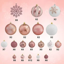 88pcs White And Rose Gold Christmas Ornaments -Christmas Decorations Store 88 Pcs Rose Gold amp White Christmas Ornaments 4 result 600x600 1