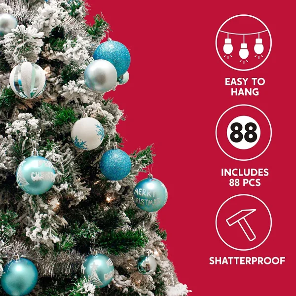 88pcs Gold & Silver Shatterproof Christmas Ornaments 4 88pcs Gold & Silver Shatterproof Christmas Ornaments - Image 2