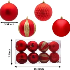 8pcs Shatterproof Red Christmas Ball Ornaments 3.94in -Christmas Decorations Store 8Pcs Red Christmas Ornaments 3.94in 5 result 600x592 1