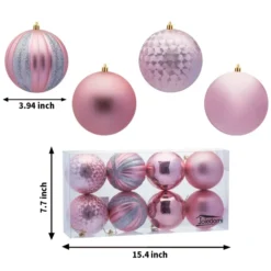 8Pcs Rose Gold Christmas Ornaments 3.94in -Christmas Decorations Store 8Pcs Rose Gold Christmas Ornaments 3 5 600x600 1