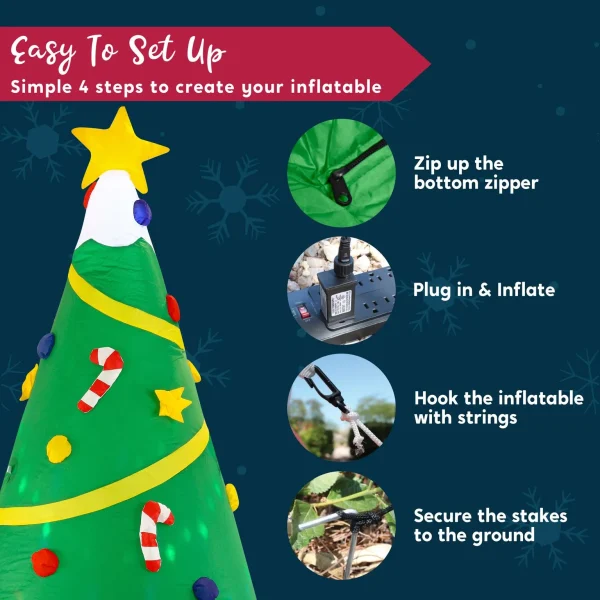 8ft Inflatable Christmas Tree Decorations 8 8ft Inflatable Christmas Tree Decorations - Image 6