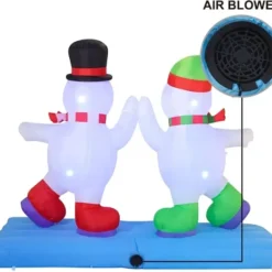 8ft Inflatable LED High Five Snowman Ice Skating 11 8ft Inflatable LED High Five Snowman Ice Skating -Christmas Decorations Store 8ft Inflatable LED High Five Snowman Ice Skating 1 600x543 1