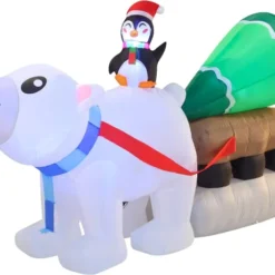 8ft Long LED Polar Bear Inflatable Decoration 9 8ft Long LED Polar Bear Inflatable Decoration -Christmas Decorations Store 8ft Long LED Polar Bear Inflatable Decoration 2 result 600x460 1