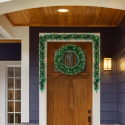 100 Lights Snow Flocked Chrismas Garland 9ft