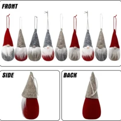 9pcs Red And Gray Plush Christmas Gnomes Ornaments -Christmas Decorations Store 9 PCS Red Gray Gnome 3 result 600x591 1
