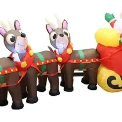 9.5ft LED Christmas Inflatable Santa With Reindeer -Christmas Decorations Store 9.5ft LED Christmas Inflatable Santa with Reindeer 1 600x310 1