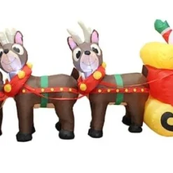 9.5ft LED Christmas Inflatable Santa With Reindeer -Christmas Decorations Store 9.5ft LED Christmas Inflatable Santa with Reindeer 2 600x292 1