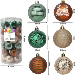 30pcs Green And Gold Christmas Ornaments 2.36in -Christmas Decorations Store 91CuhgsweDL. AC SL1500 600x635 1