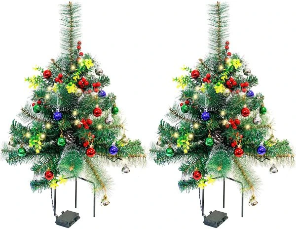 2pcs Christmas Tree Pathway Lights Set 24.5in 3 2pcs Christmas Tree Pathway Lights Set 24.5in
