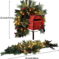 Pre Lit Christmas Mailbox Swag 36in -Christmas Decorations Store 91d315fiqUL. AC SL1500 600x634 1