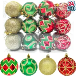 24pcs Red Green And Gold Christmas Ball Ornaments -Christmas Decorations Store 91oLmzYXBVL. AC SL1500 结果 副本 600x592 1